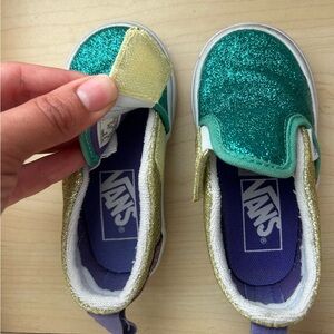 Vans glitter baby slip on shoes size 5.5